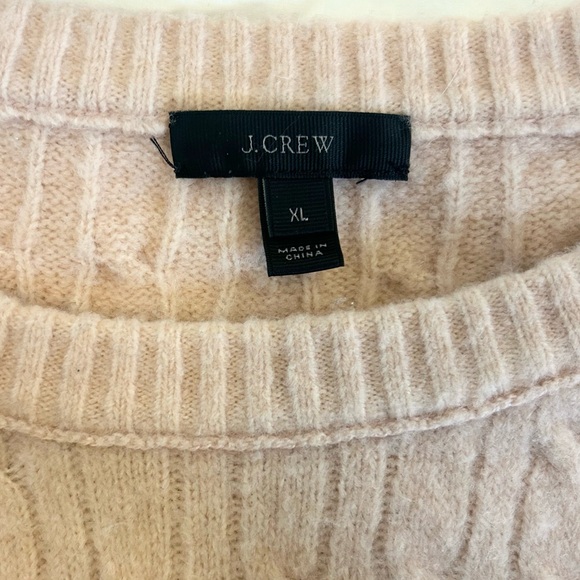 J CREW Pale Pink Cable Knit Sweater, Buttons - size XLarge - Picture 6 of 6